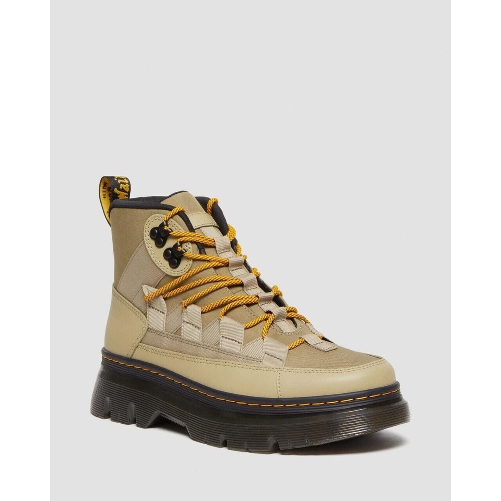Dr. Martens‎ Boury Nylon & Leather Men's Boots Olive Green Size M 8 / L 9